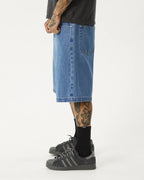 Lil C 22" Baggy Denim Shorts - Worn Blue by Afends - view 3