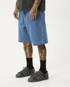 Lil C 22" Baggy Denim Shorts - Worn Blue by Afends - view 5