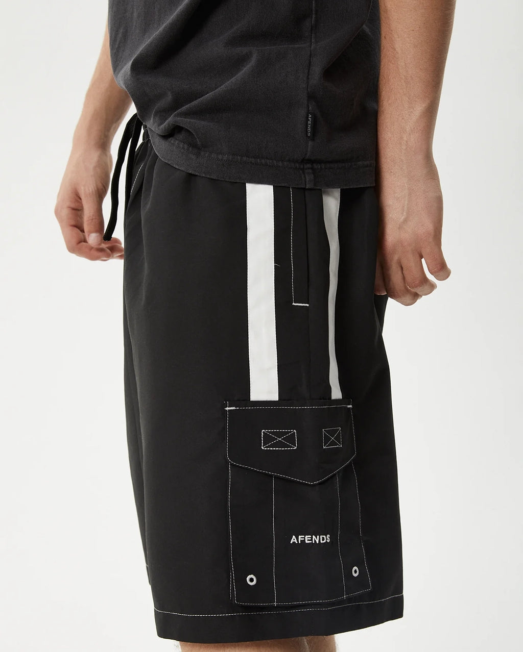 House Related 20" Cargo Swim ShortS - Black by Afends - view 8