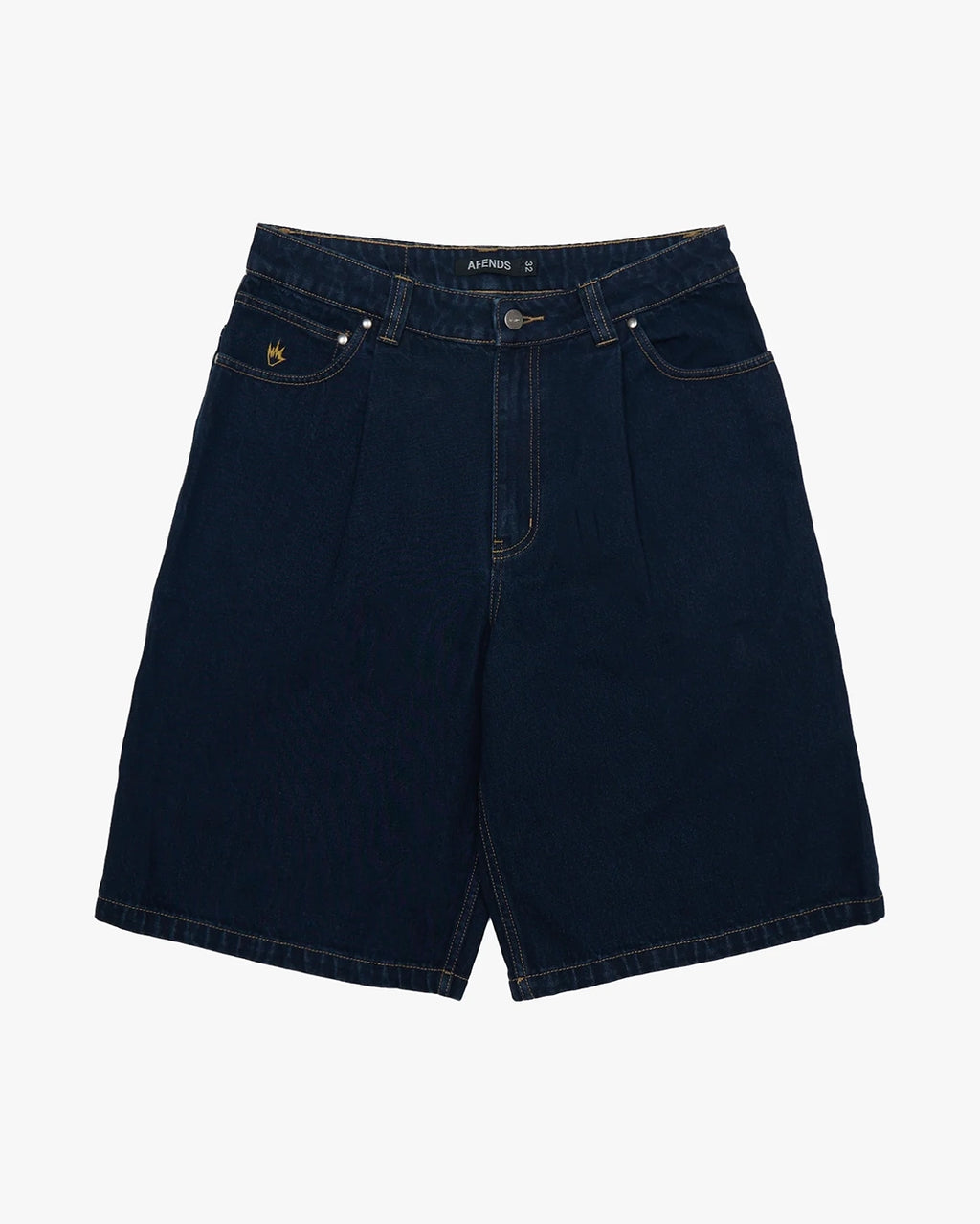 Fast Forward 24" Ultra Baggy Denim Pleated Shorts - Ink by Afends - view 9