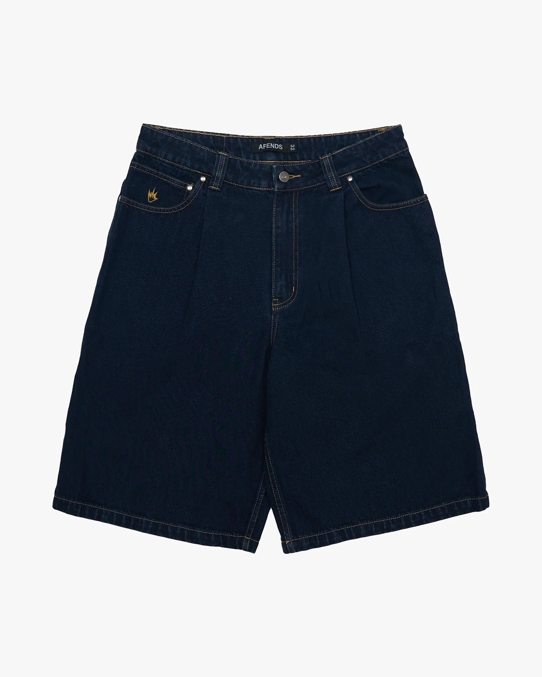 Fast Forward 24" Ultra Baggy Denim Pleated Shorts - Ink