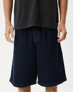 Fast Forward 24" Ultra Baggy Denim Pleated Shorts - Ink by Afends - view 3