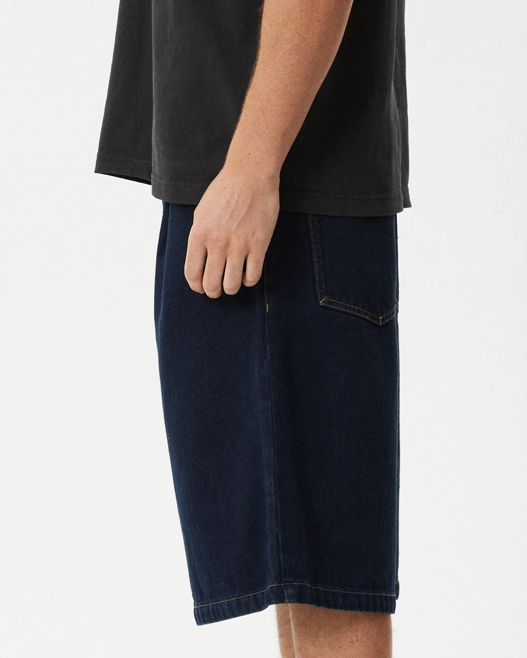 Fast Forward 24" Ultra Baggy Denim Pleated Shorts - Ink