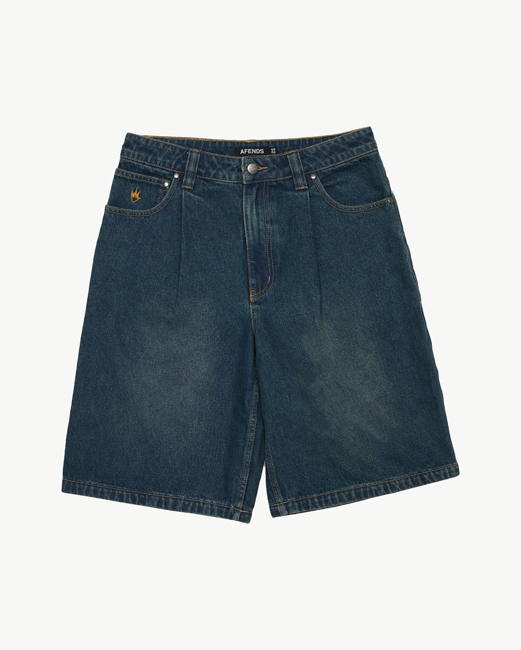 Fast Forward 24" Ultra Baggy Denim Pleated Shorts - Vintage Wash by Afends - view 3