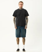 Fast Forward 24" Ultra Baggy Denim Pleated Shorts - Vintage Wash by Afends - view 5