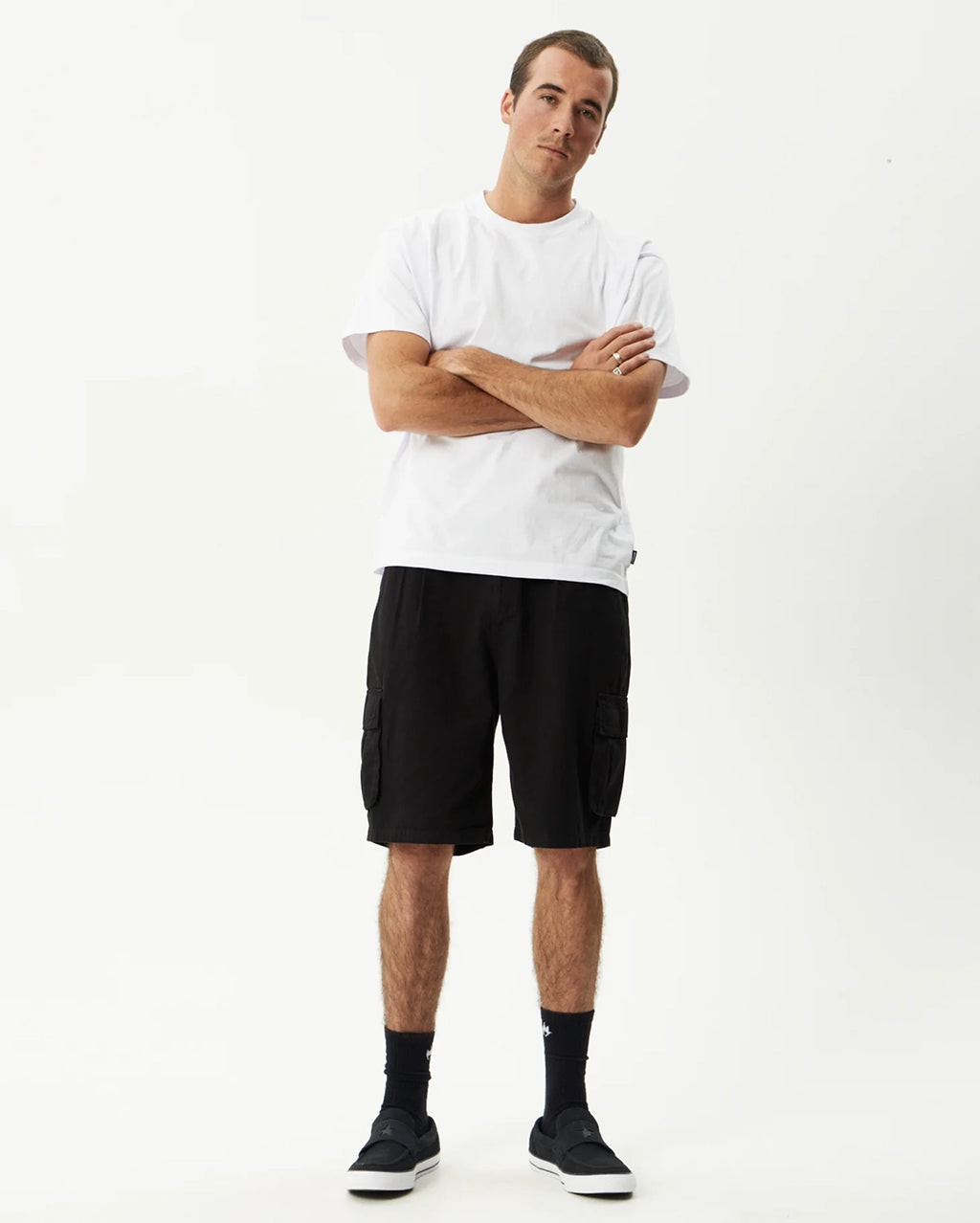 Summit 22" Pleated Cargo Short - Washed Black by Afends - view 6
