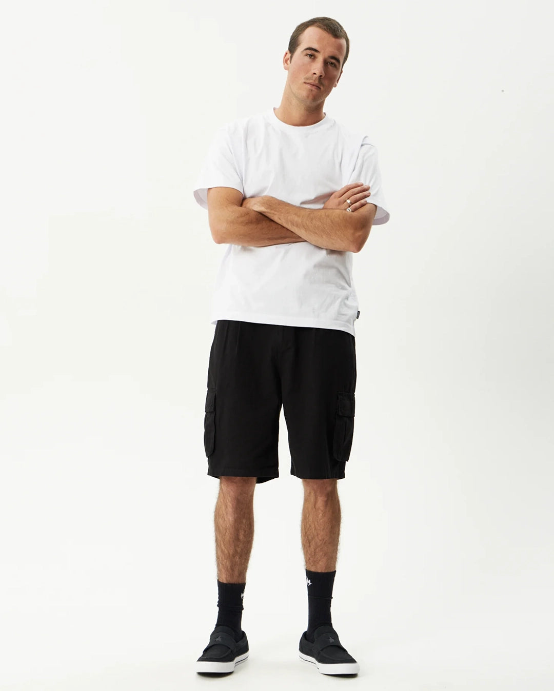 Summit 22" Pleated Cargo Short - Washed Black by Afends - view 6