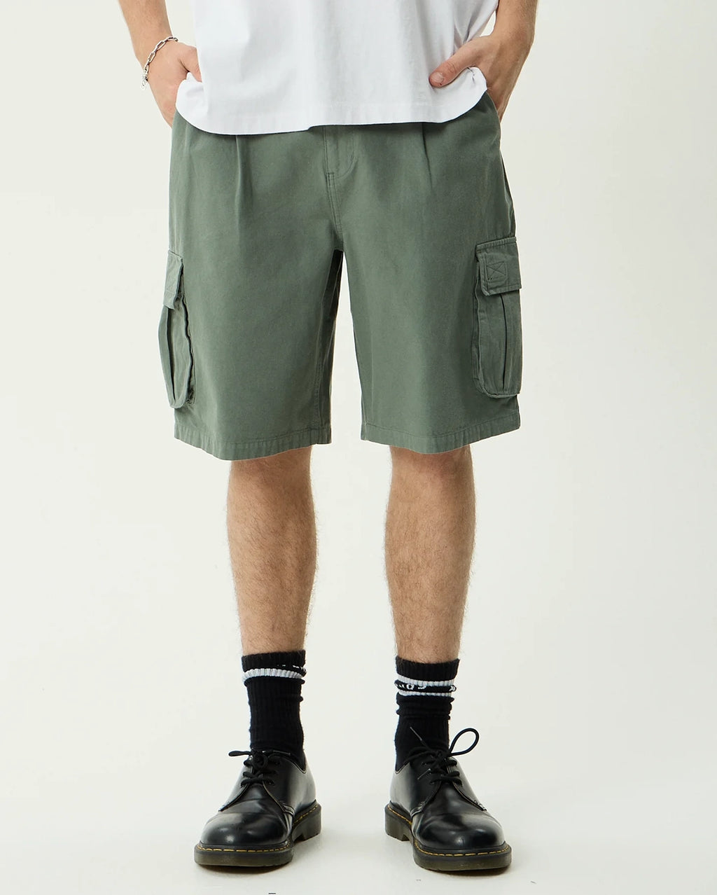 Summit 22" Pleated Cargo Short - Washed Sycamore by Afends - view 2