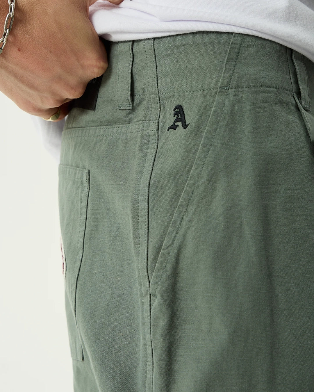 Summit 22" Pleated Cargo Short - Washed Sycamore by Afends - view 7