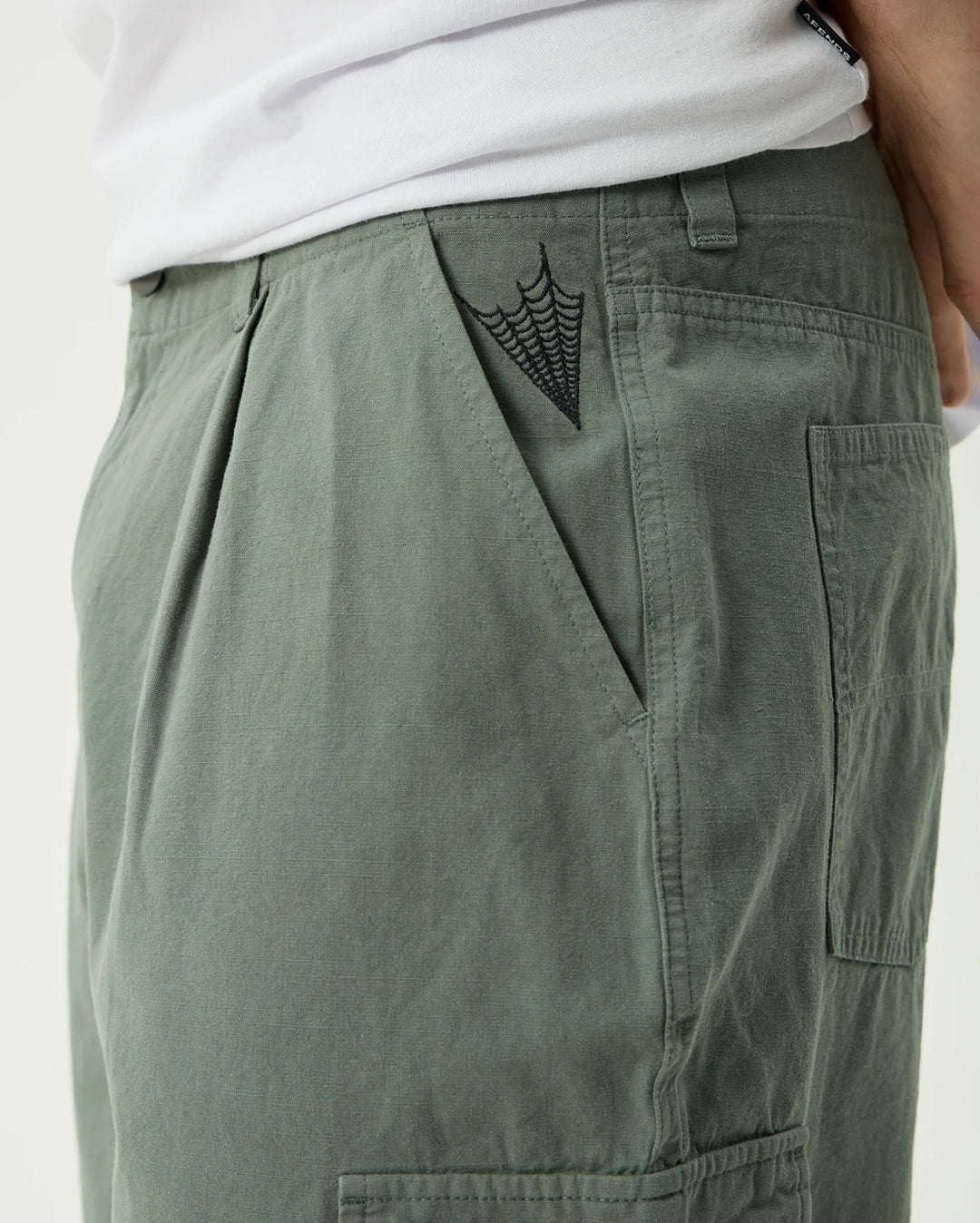 Summit 22" Pleated Cargo Short - Washed Sycamore by Afends - view 8