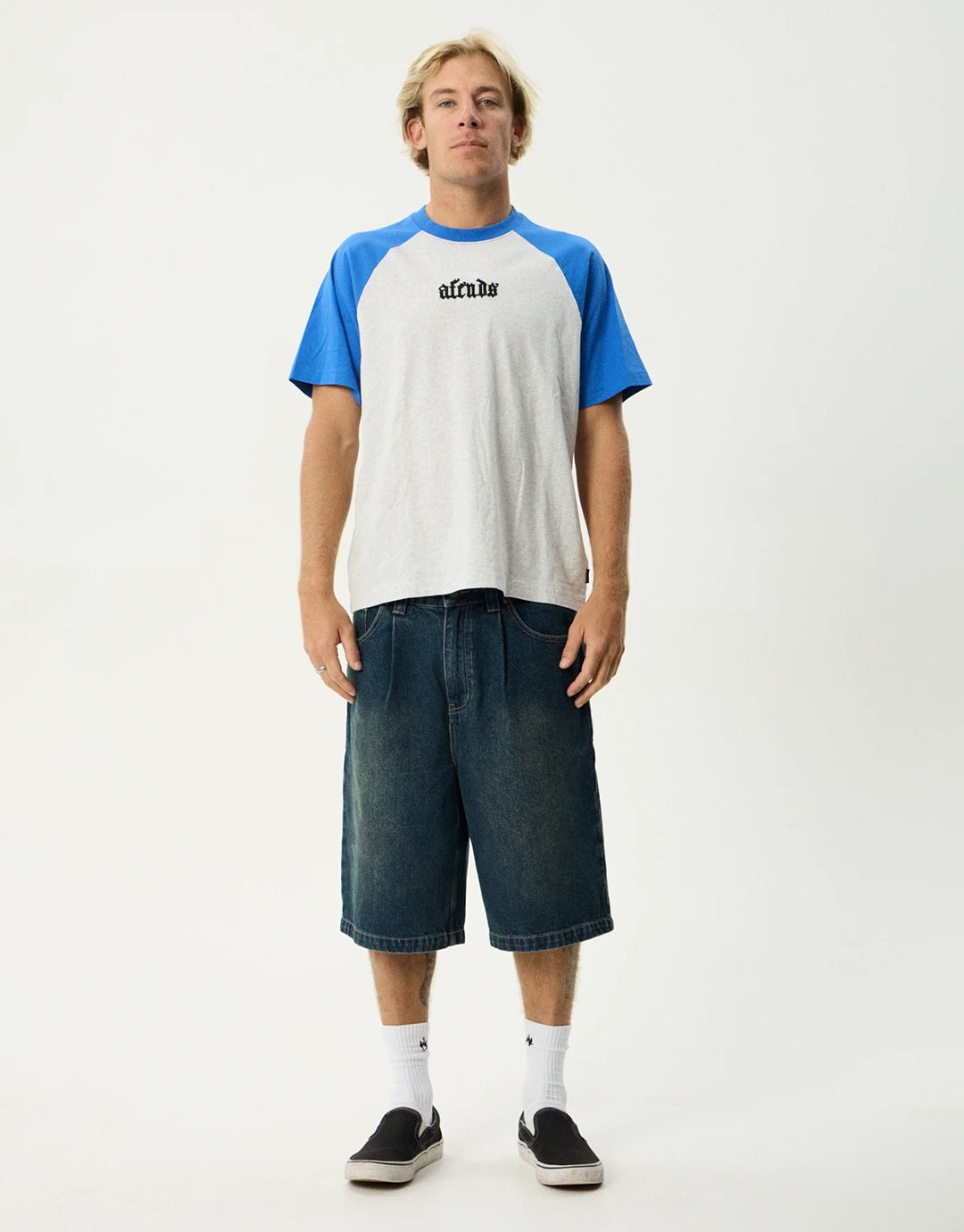 Drop Zone Heavyweight Raglan T-Shirt- Grey Marle