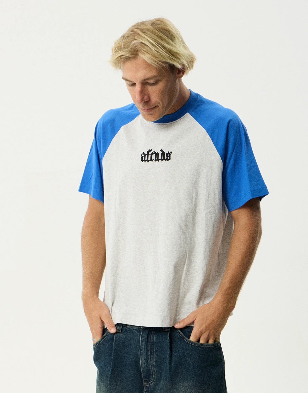 Drop Zone Heavyweight Raglan T-Shirt- Grey Marle