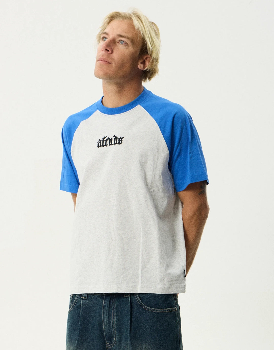 Drop Zone Heavyweight Raglan T-Shirt- Grey Marle