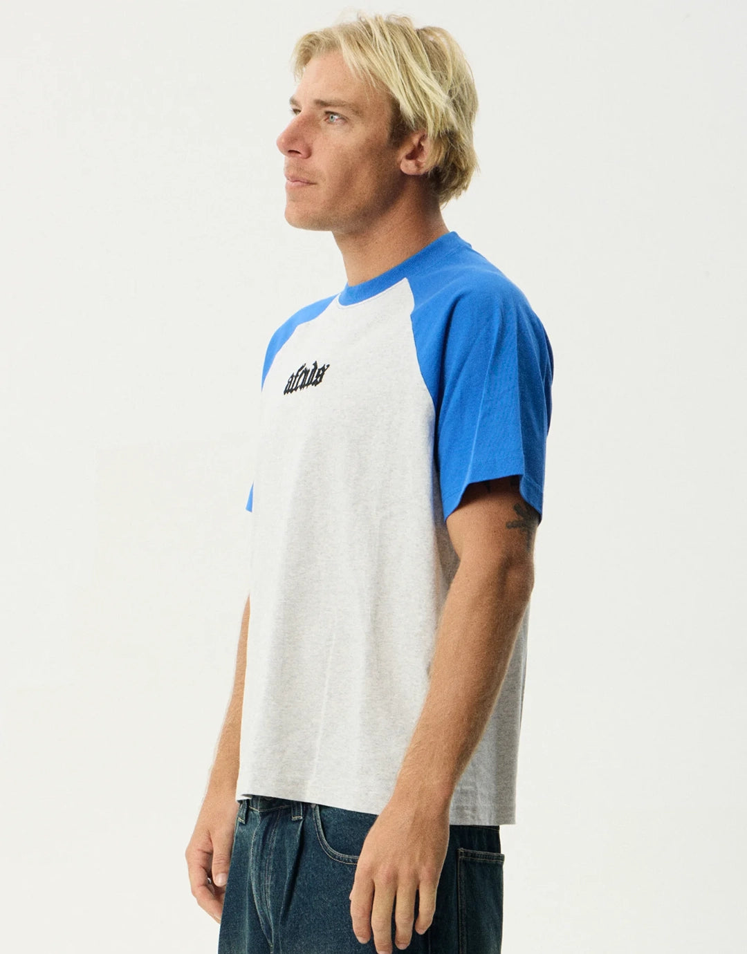 Drop Zone Heavyweight Raglan T-Shirt- Grey Marle