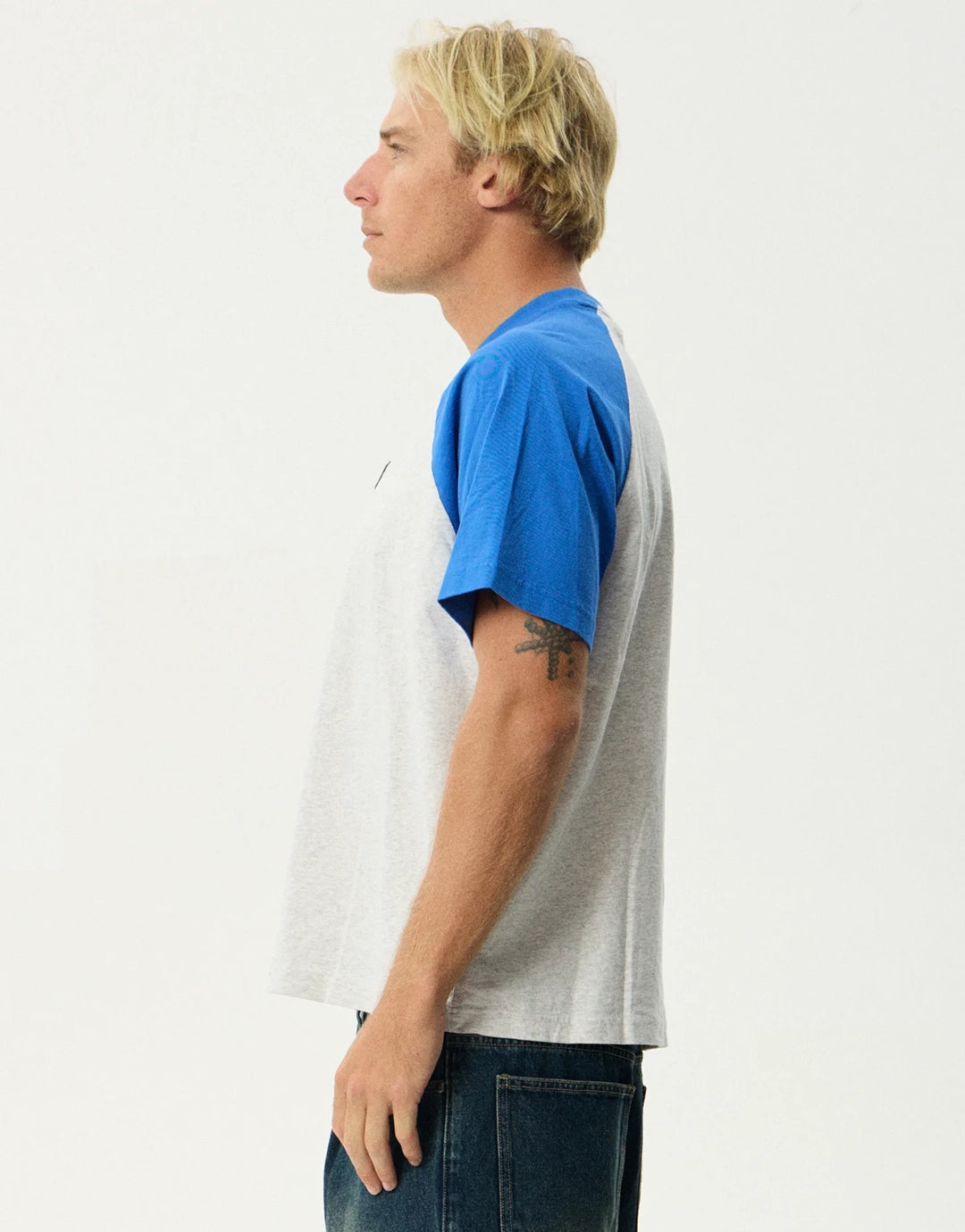 Drop Zone Heavyweight Raglan T-Shirt- Grey Marle