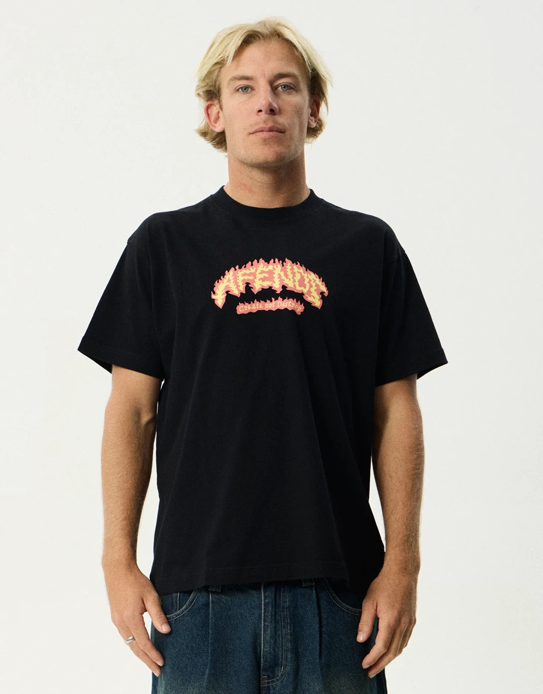 Flame On Boxy T-Shirt - Black