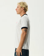 Perception Heavyweight Oversized Ringer T-Shirt - Grey Marle by Afends - view 4