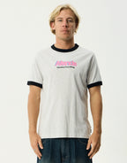 Perception Heavyweight Oversized Ringer T-Shirt - Grey Marle by Afends - view 5