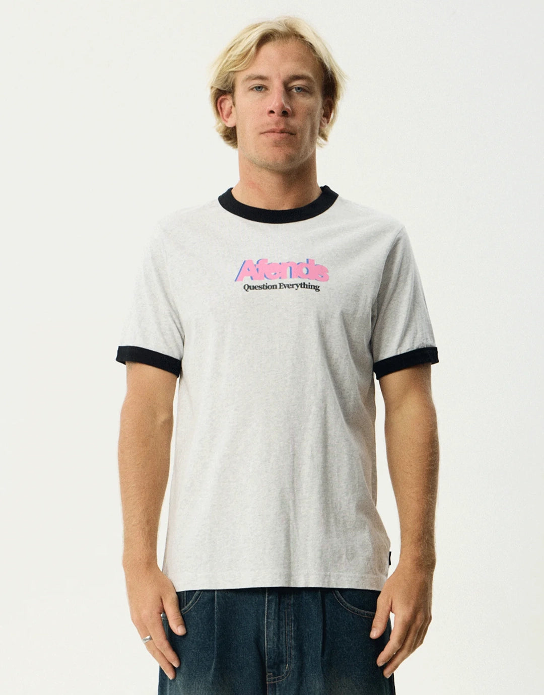 Perception Heavyweight Oversized Ringer T-Shirt - Grey Marle