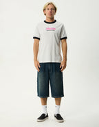 Perception Heavyweight Oversized Ringer T-Shirt - Grey Marle by Afends - view 6
