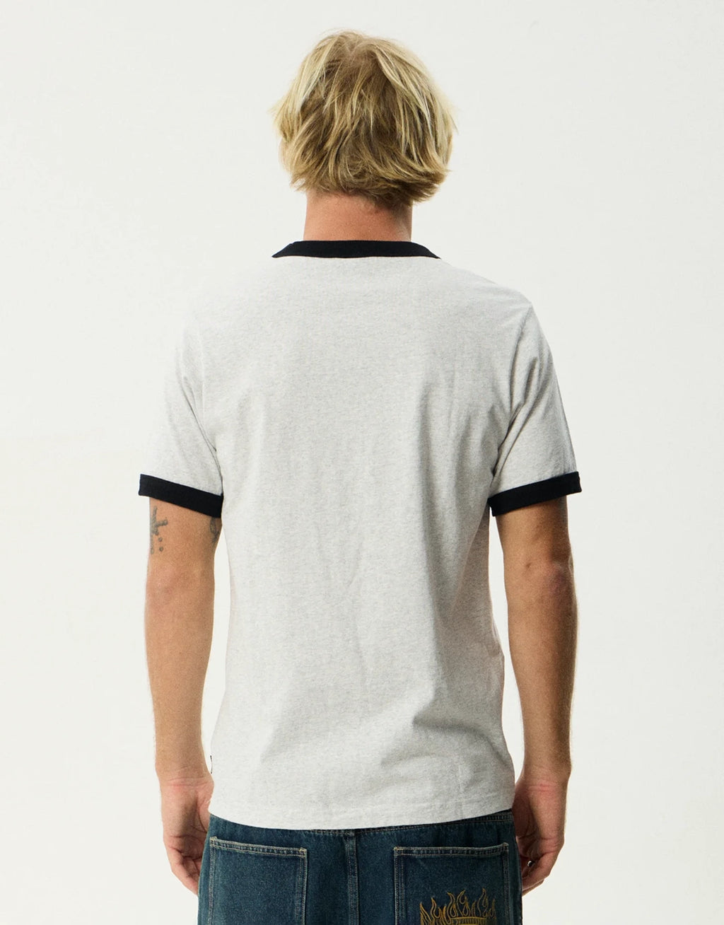Perception Heavyweight Oversized Ringer T-Shirt - Grey Marle