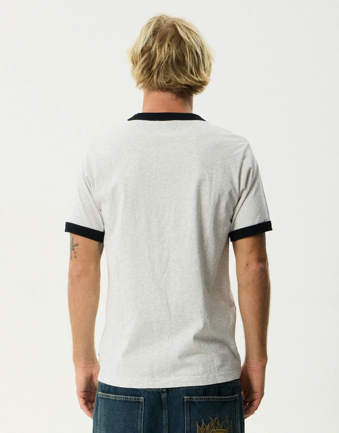 Perception Heavyweight Oversized Ringer T-Shirt - Grey Marle