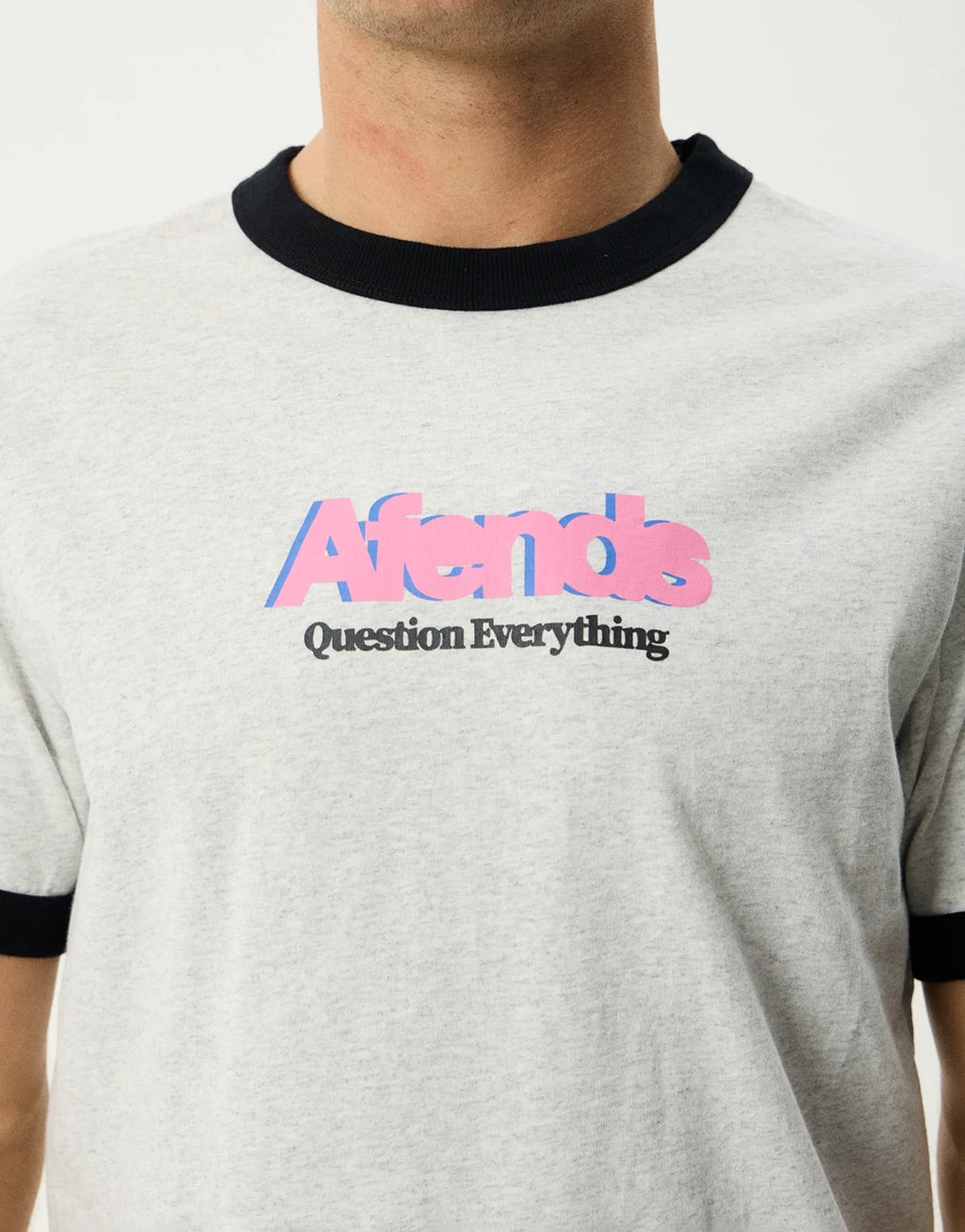 Perception Heavyweight Oversized Ringer T-Shirt - Grey Marle