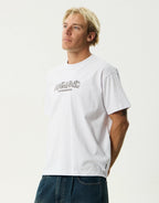 Liquid Metal Heavyweight Boxy T-Shirt - White by Afends - view 3