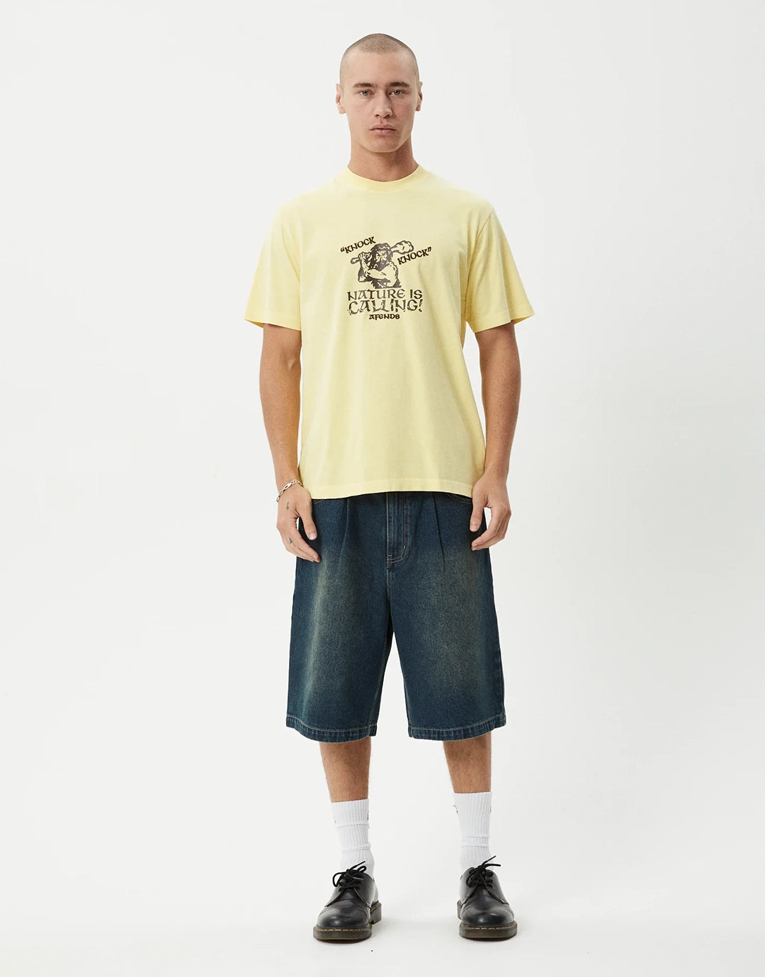 Knock Knock Retro T-Shirt - Washed Lemon