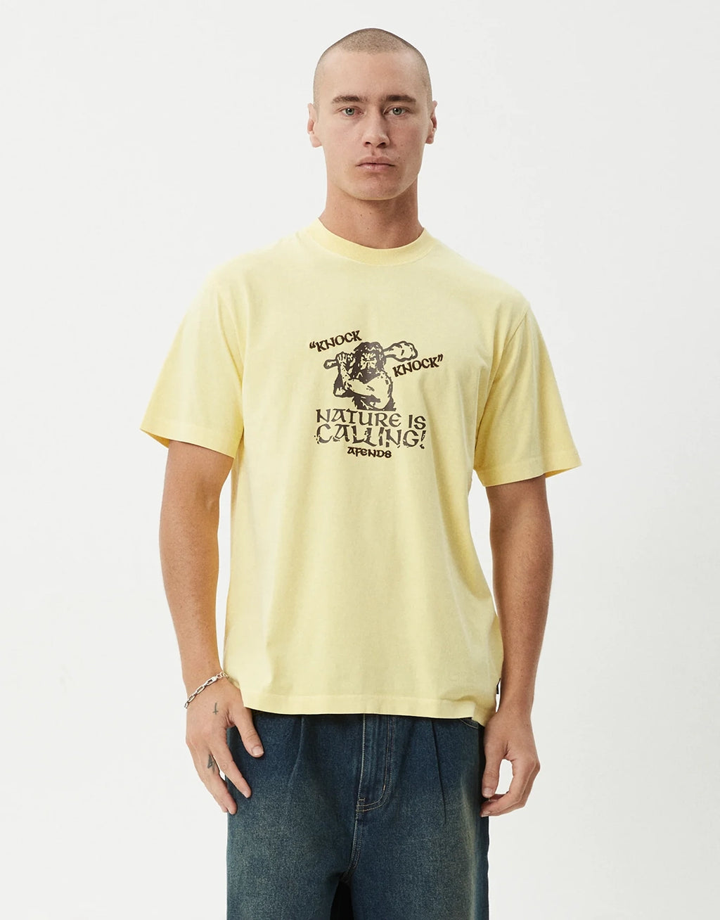 Knock Knock Retro T-Shirt - Washed Lemon