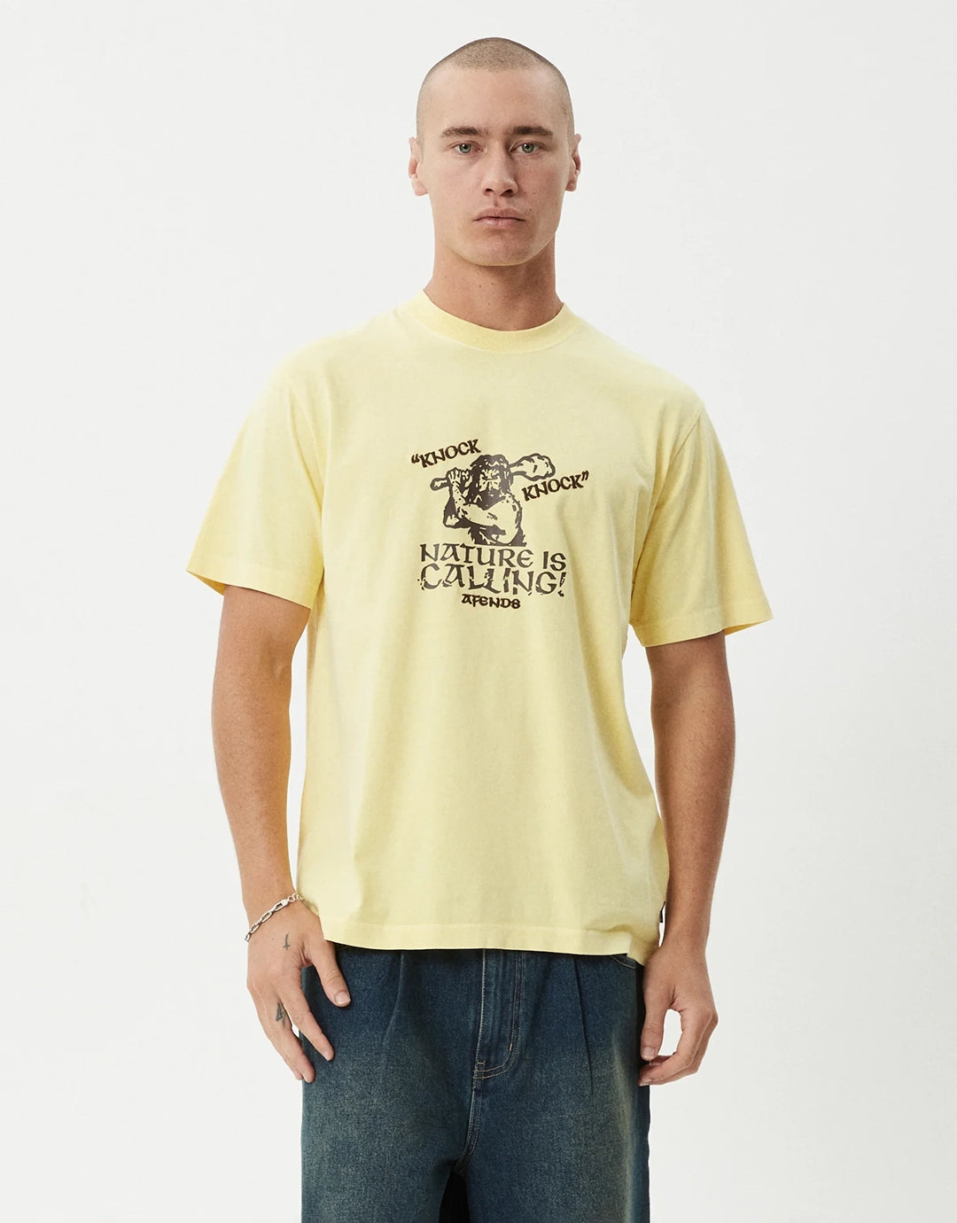 Knock Knock Retro T-Shirt - Washed Lemon