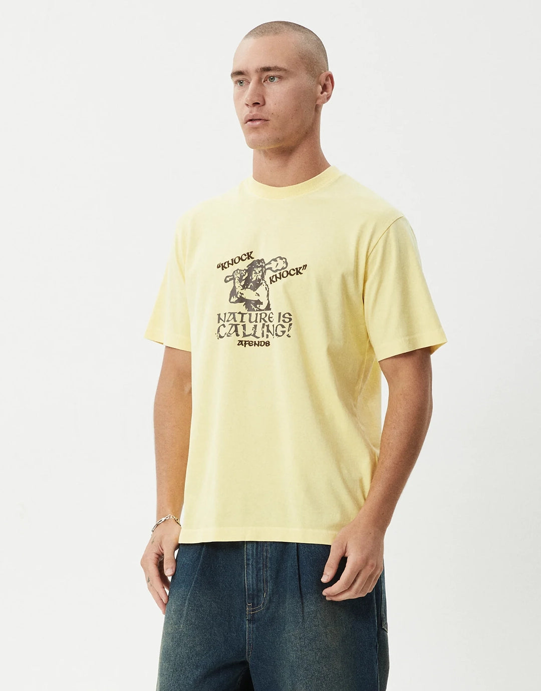 Knock Knock Retro T-Shirt - Washed Lemon