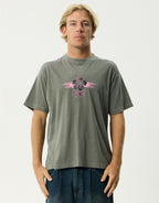 Wiped Out Boxy T-Shirt - Washed Sycamore by Afends - view 2