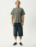 Wiped Out Boxy T-Shirt - Washed Sycamore by Afends - view 3