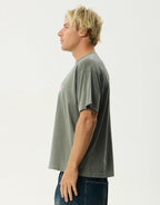 Wiped Out Boxy T-Shirt - Washed Sycamore by Afends - view 4