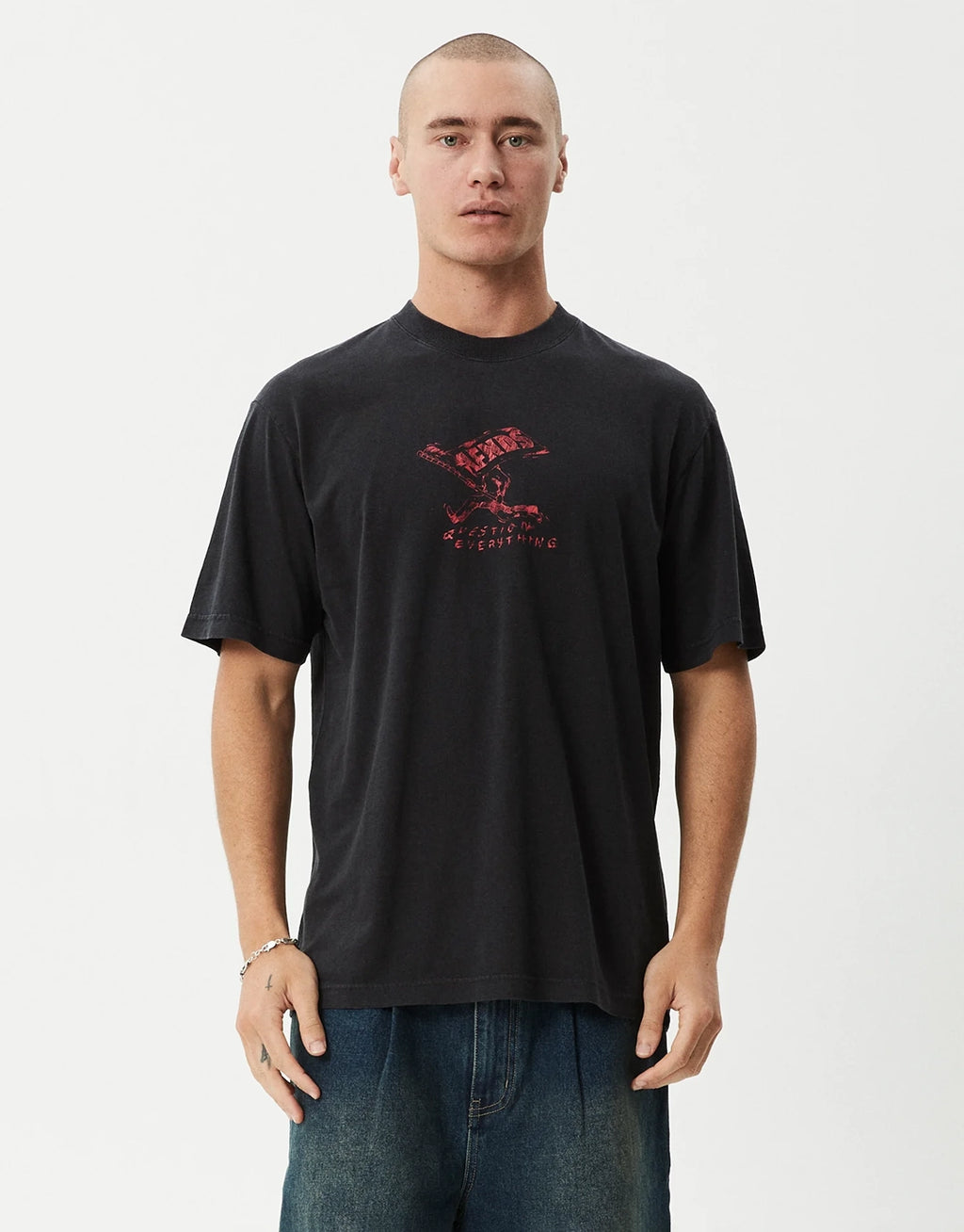Flying Retro T-Shirt - Stone Black