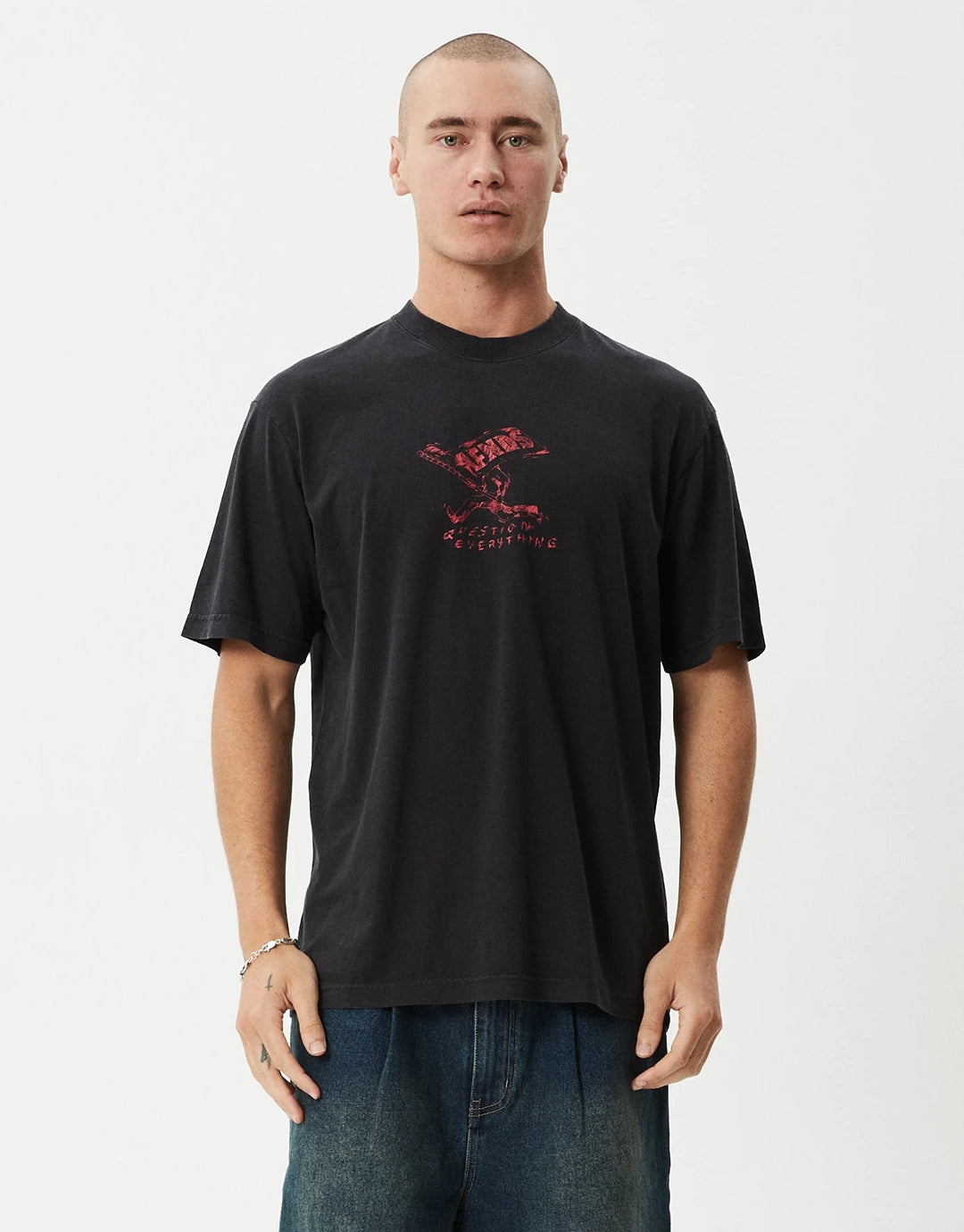 Flying Retro T-Shirt - Stone Black