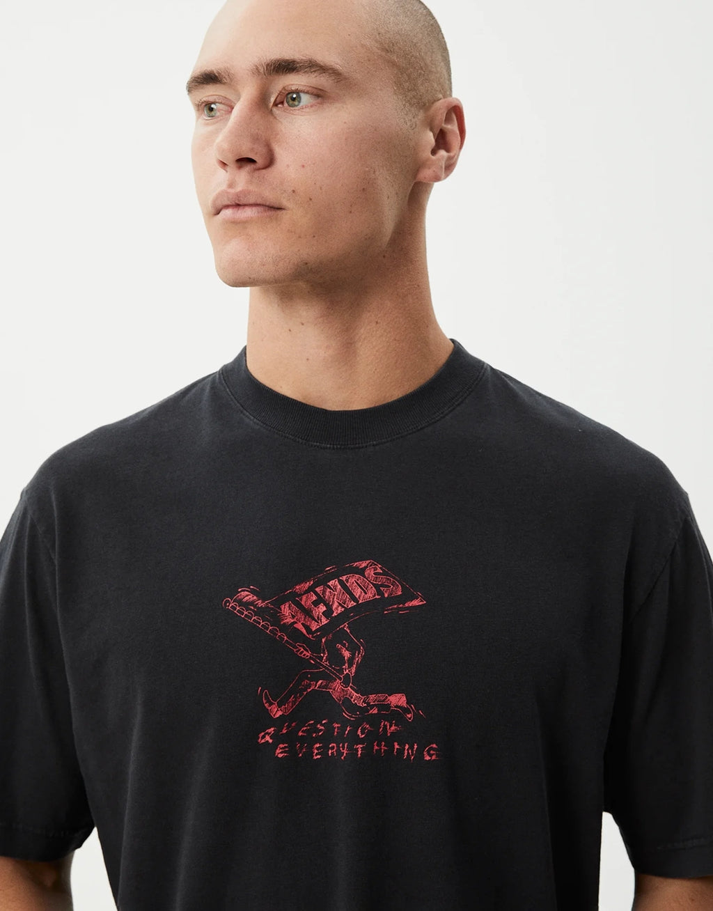 Flying Retro T-Shirt - Stone Black