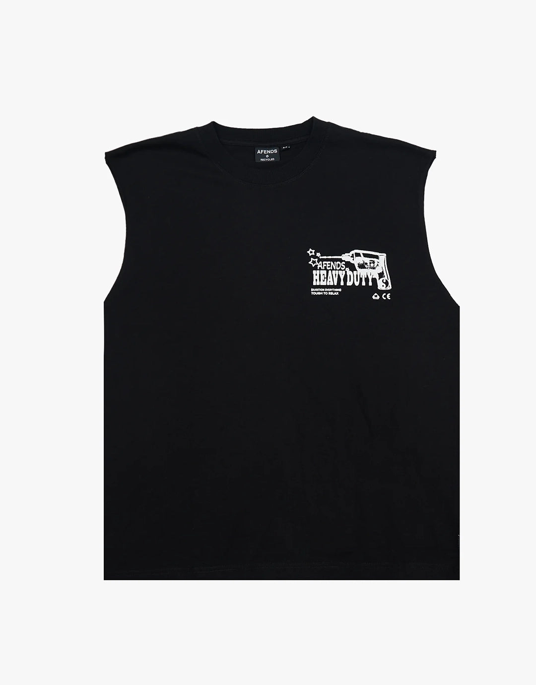 Heavy Duty Sleeveless T-Shirt - Black