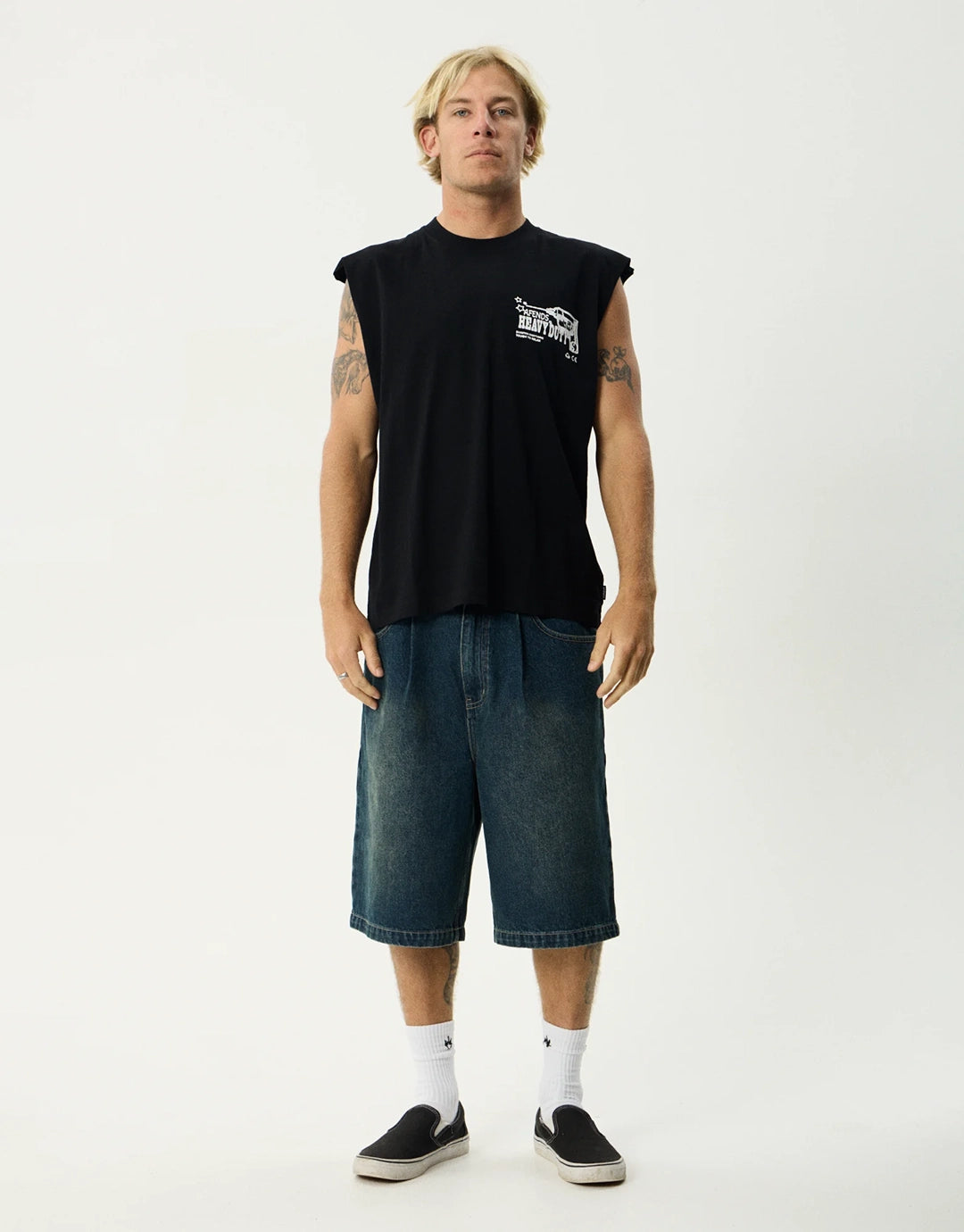Heavy Duty Sleeveless T-Shirt - Black