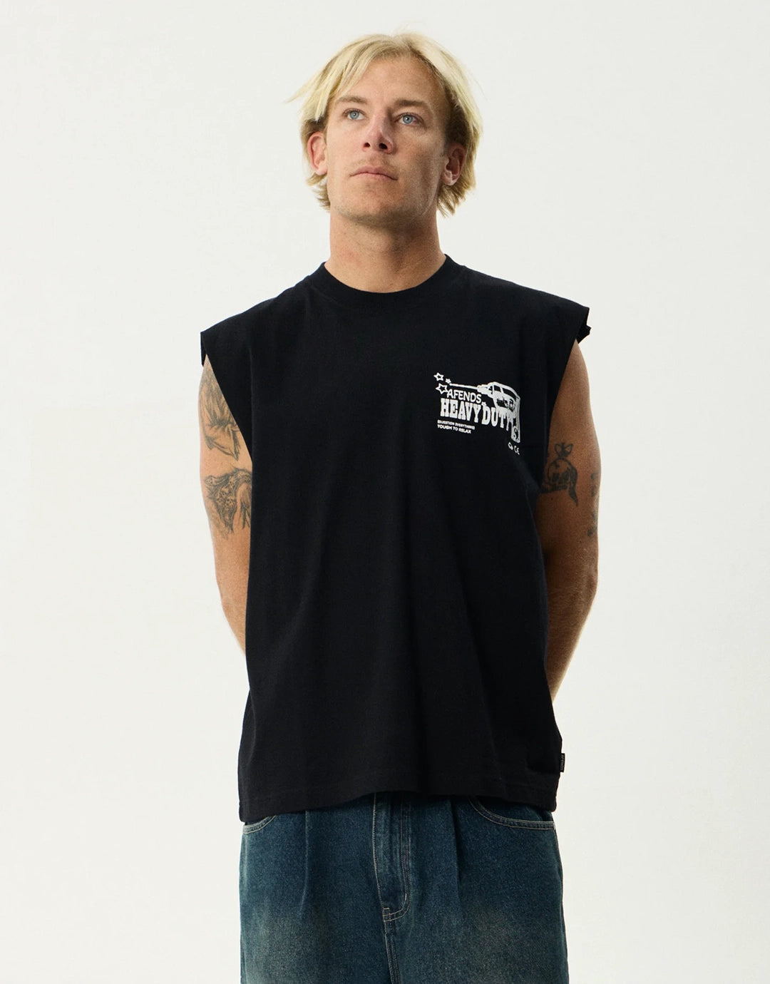 Heavy Duty Sleeveless T-Shirt - Black