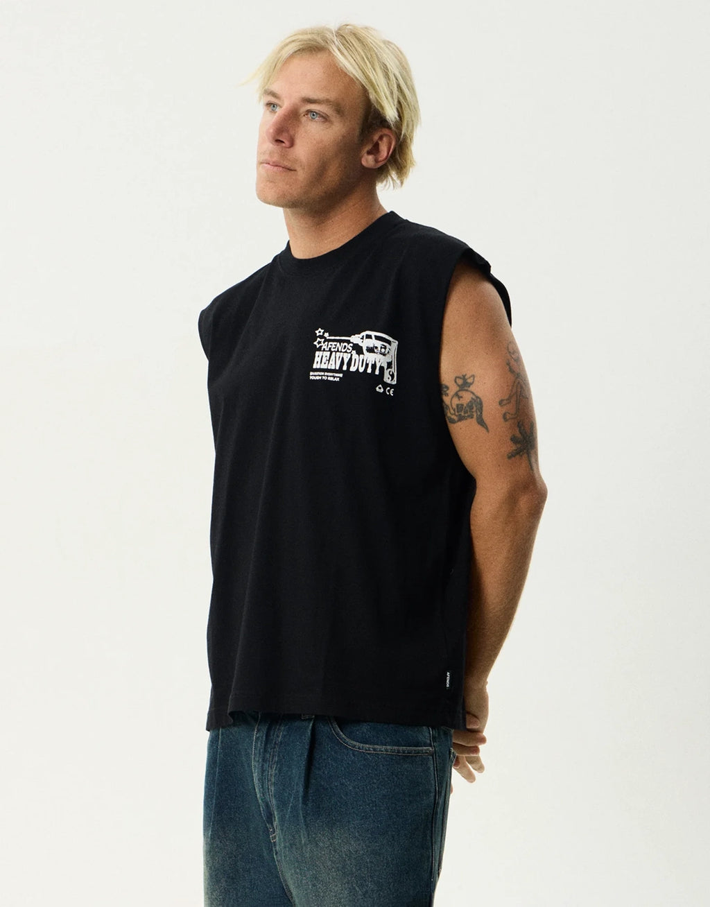 Heavy Duty Sleeveless T-Shirt - Black