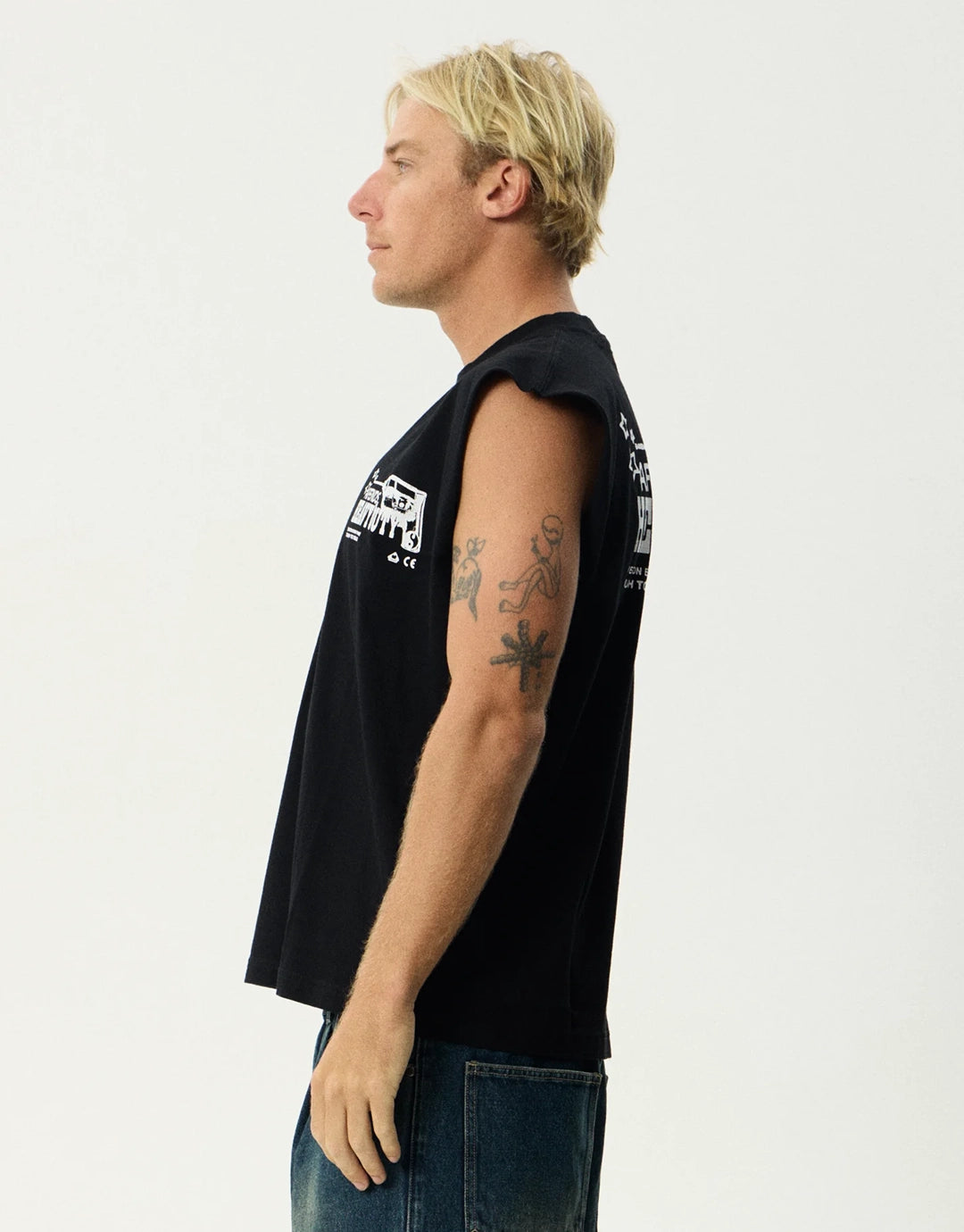 Heavy Duty Sleeveless T-Shirt - Black