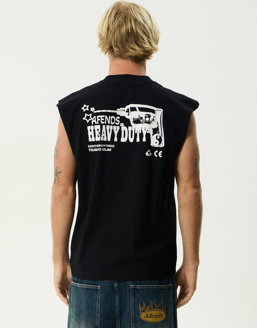 Heavy Duty Sleeveless T-Shirt - Black