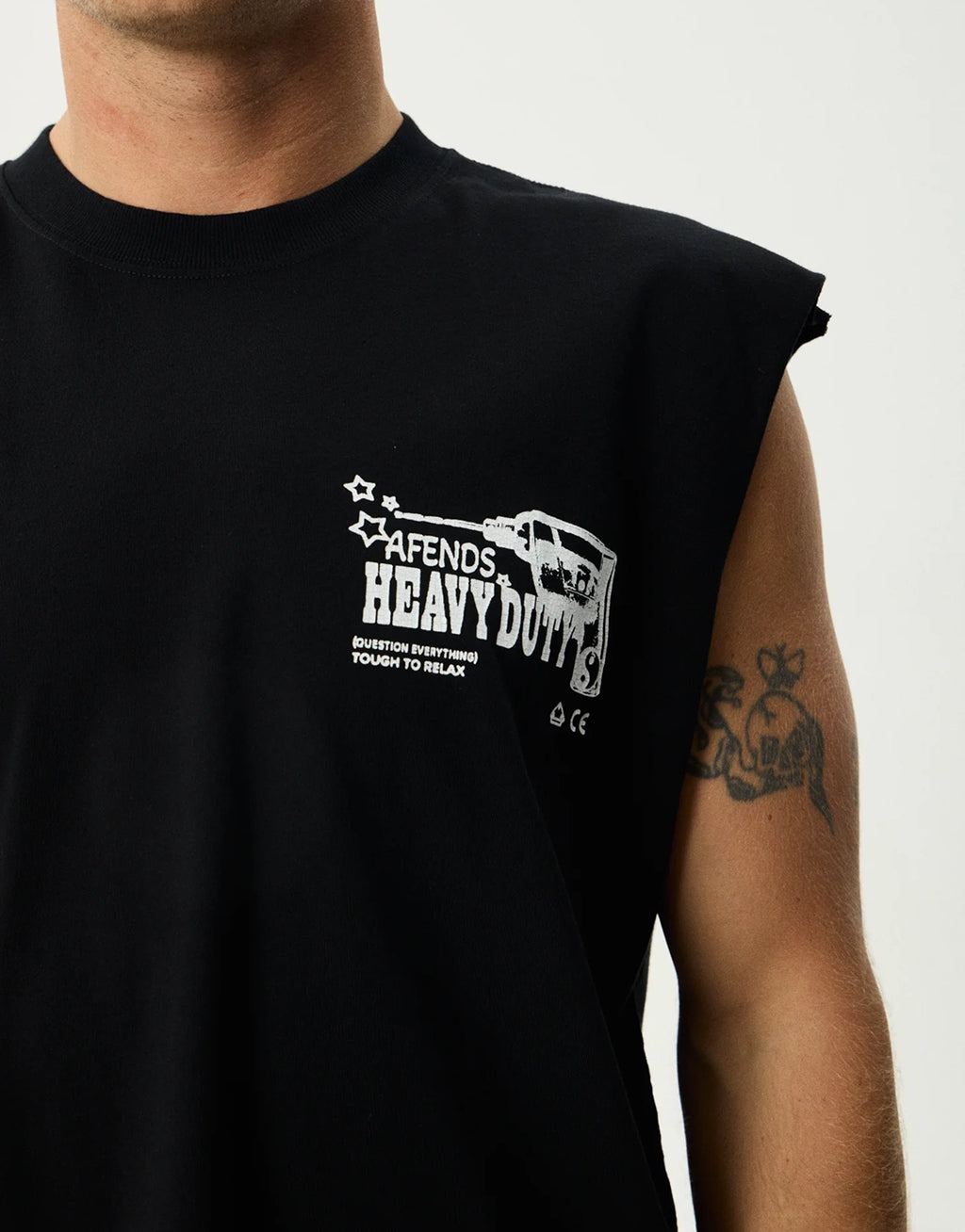 Heavy Duty Sleeveless T-Shirt - Black