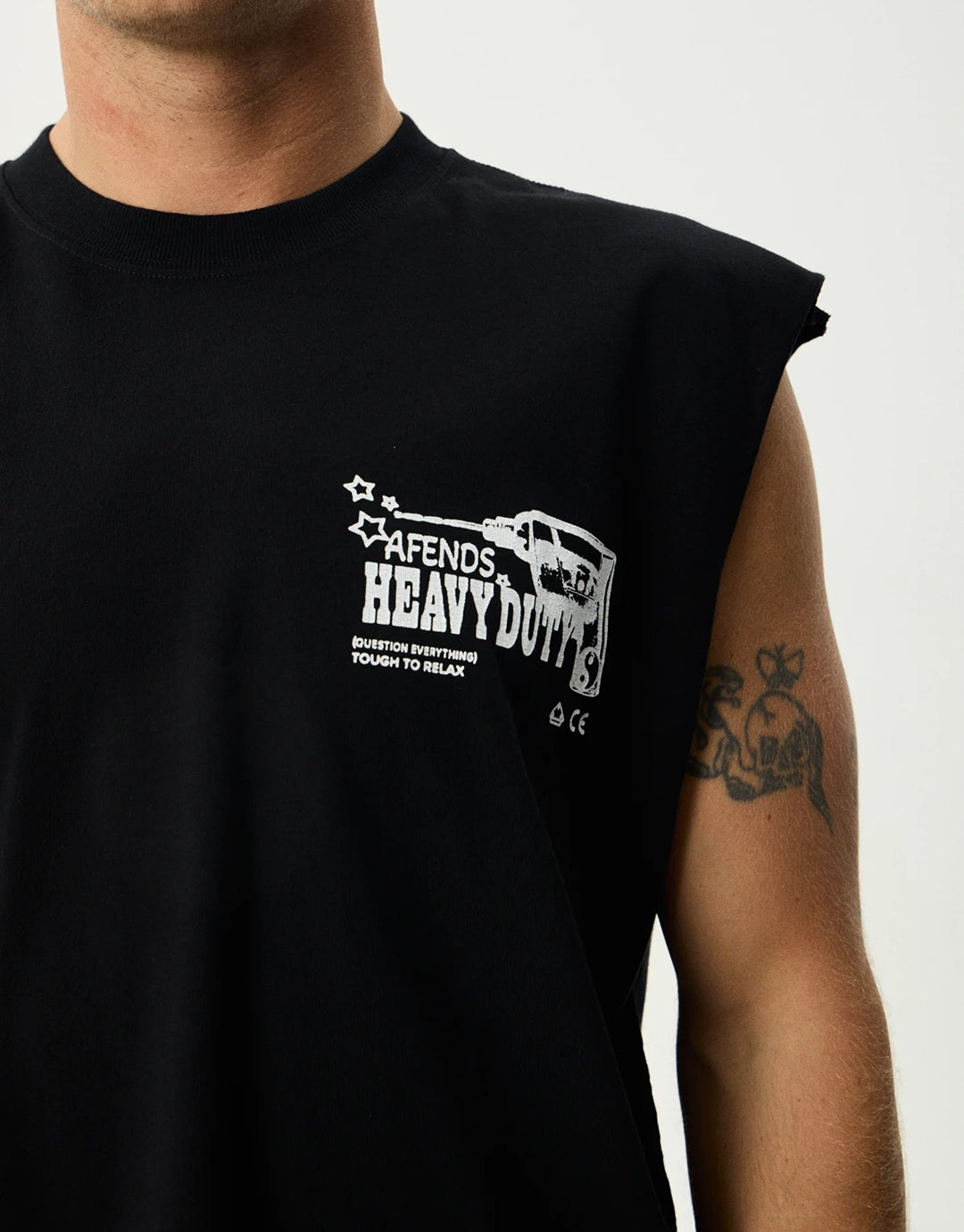 Heavy Duty Sleeveless T-Shirt - Black