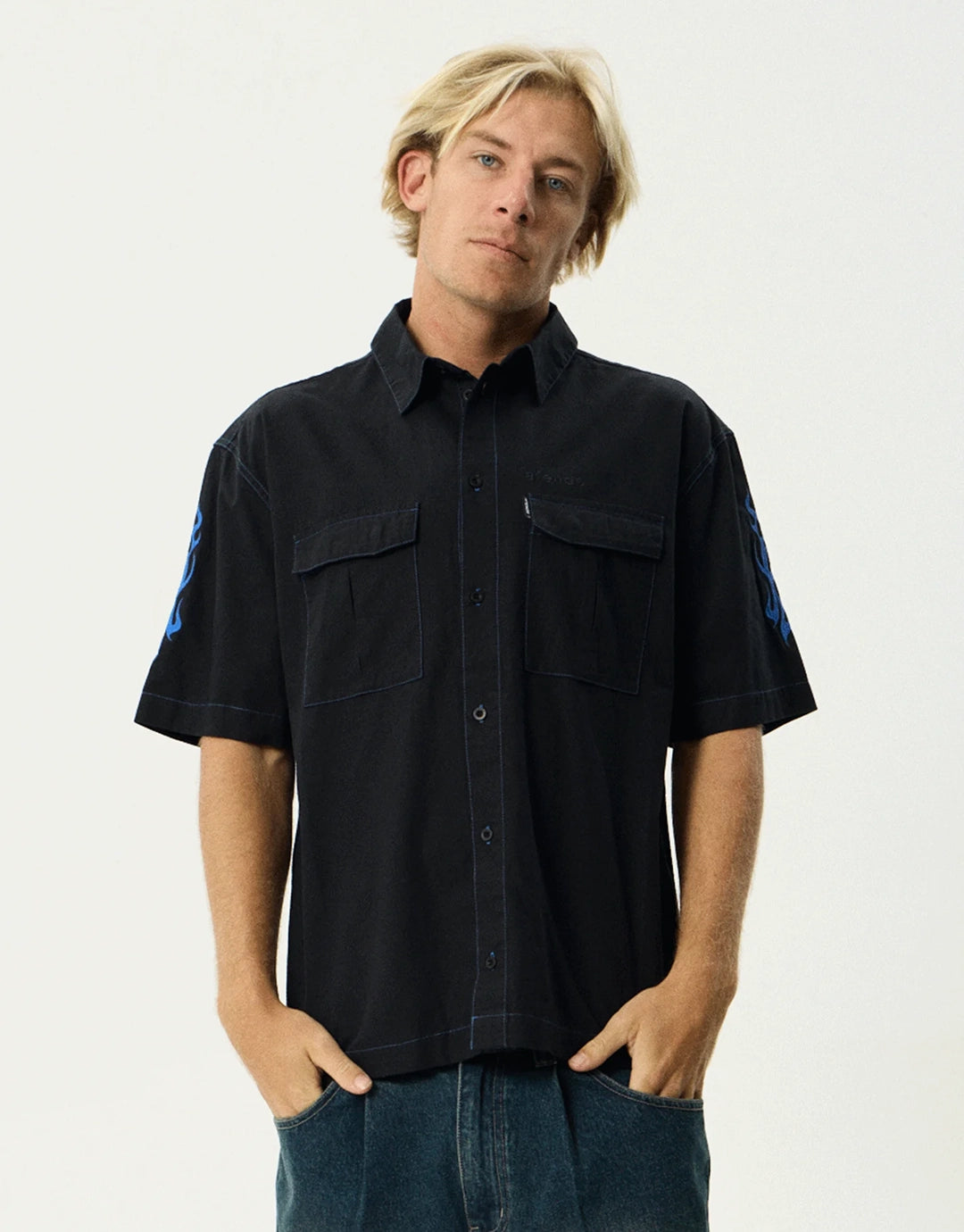 Utility Short Sleeve Shirt - Black
