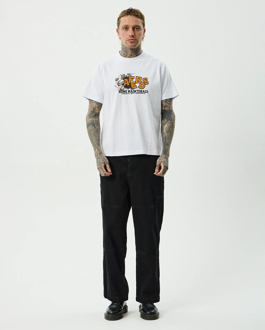 Maintenance Boxy Tee - White by Afends - view 6