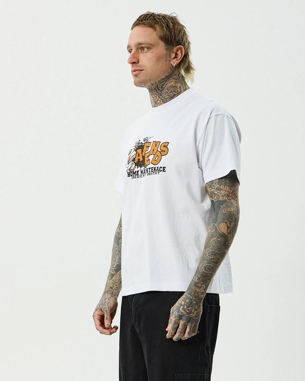 Maintenance Boxy Tee - White by Afends - view 2