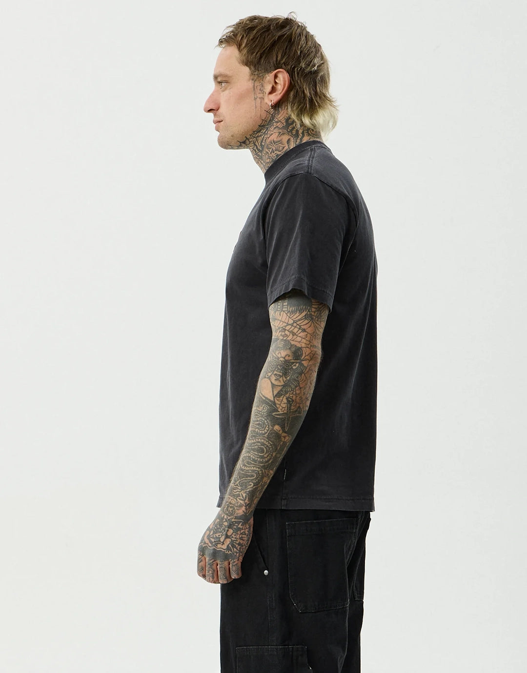 Destroyed Retro T-Shirt - Stone Black by Afends - view 5